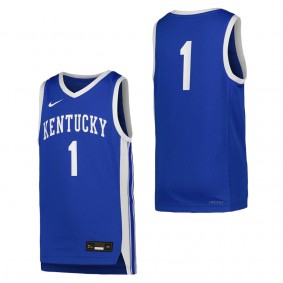 #1 Kentucky Wildcats Nike Youth Replica Basketball Jersey Royal