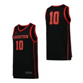 #10 Houston Cougars Jordan Brand Replica Basketball Jersey Black