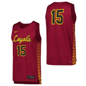 #15 Loyola Chicago Ramblers Nike Replica Basketball Jersey Maroon