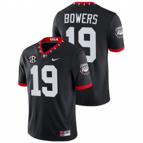 Georgia Bulldogs Brock Bowers #19 College Game Jersey Black Mascot 100th Anniversary 2021-22