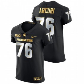 Michigan State Spartans AJ Arcuri #76 Limited Football Jersey Black Golden Edition 2021-22