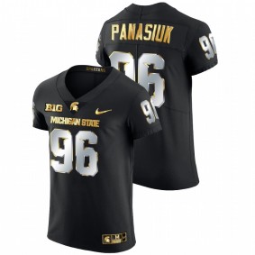 Michigan State Spartans Jacub Panasiuk #96 Limited Football Jersey Black Golden Edition 2021-22