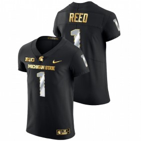 Michigan State Spartans Jayden Reed #1 Limited Football Jersey Black Golden Edition 2021-22