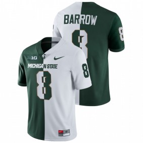 Michigan State Spartans Simeon Barrow #8 College Football Jersey White Green Split Edition 2021-22