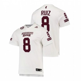 Mississippi State Bulldogs Brandon Ruiz #8 Replica Jersey White College Football 2021-22