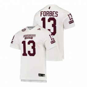 Mississippi State Bulldogs Emmanuel Forbes #13 Replica Jersey White College Football 2021-22