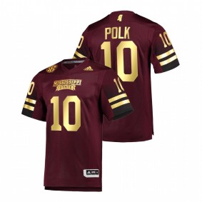 Mississippi State Bulldogs Makai Polk #10 Premier Football Jersey Maroon Special Game 2021-22