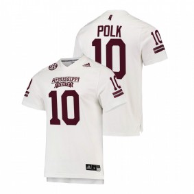 Mississippi State Bulldogs Makai Polk #10 Replica Jersey White College Football 2021-22