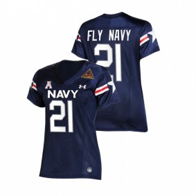 Navy Midshipmen #21 Fly Navy Women Navy Jersey 2021-22 Army Game