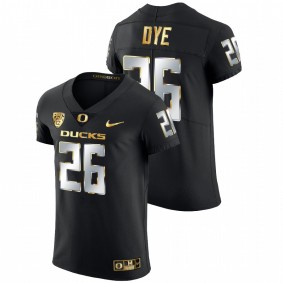 Oregon Ducks Travis Dye #26 Elite Football Jersey Black Champions Golden Edition 2021-22