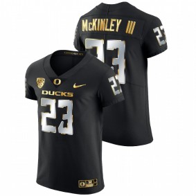 Oregon Ducks Verone McKinley III #23 Elite Football Jersey Black Champions Golden Edition 2021-22