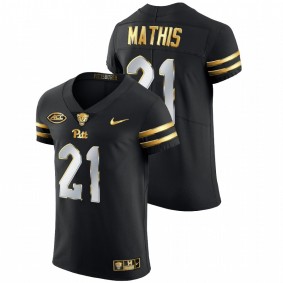 Pitt Panthers Damarri Mathis #21 Limited Football Jersey Black Golden Edition 2021-22