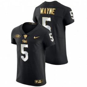 Pitt Panthers Jared Wayne #5 Limited Football Jersey Black Golden Edition 2021-22