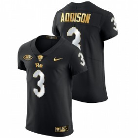 Pitt Panthers Jordan Addison #3 Limited Football Jersey Black Golden Edition 2021-22