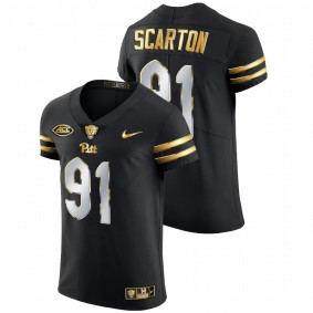 Pitt Panthers Sam Scarton #91 Limited Football Jersey Black Golden Edition 2021-22