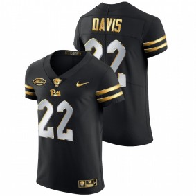 Pitt Panthers Vincent Davis #22 Limited Football Jersey Black Golden Edition 2021-22