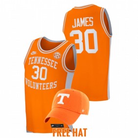 Tennessee Volunteers Josiah-Jordan James #30 Free Hat Jersey Orange Retro Basketball 2021-22