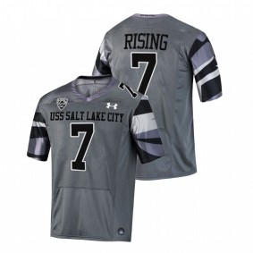 Utah Utes Cameron Rising #7 Alternate Jersey Gray USS Salt Lake City 2021-22