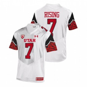 Utah Utes Cameron Rising #7 Premier Jersey White College Football 2021-22