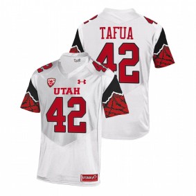 Utah Utes Mika Tafua #42 Premier Jersey White College Football 2021-22