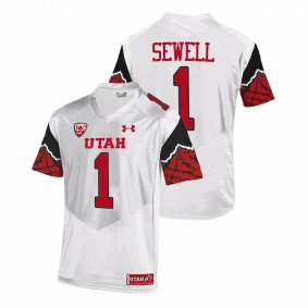 Utah Utes Nephi Sewell #1 Premier Jersey White College Football 2021-22