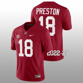 Alabama Crimson Tide Shazz Preston #18 Jersey Crimson College Basketball 2022-23