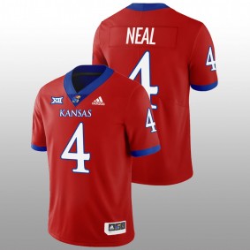 Kansas Jayhawks Devin Neal #4 Jersey Red College Football 2022-23