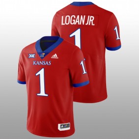 Kansas Jayhawks Kenny Logan Jr. #1 Jersey Red College Football 2022-23