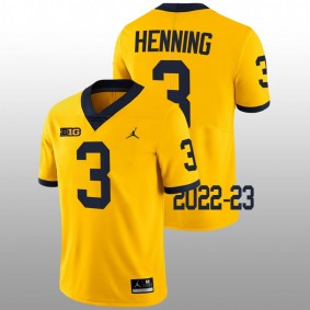 Michigan Wolverines A.J. Henning #3 Limited Jersey Maize College Football 2022-23