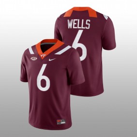 Virginia Tech Hokies Grant Wells #6 NIL Replica Jersey Maroon College Football 2022-23