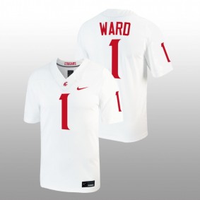 Washington State Cougars #1 Cameron Ward College Football Men White Jersey 2022-23