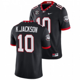 Georgia Bulldogs Kearis Jackson #10 Chick-fil-A Jersey Black Block Number Font 2022