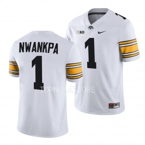 Xavier Nwankpa Iowa Hawkeyes #1 White Jersey 2022 College Football Men's Uniform