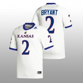 Kansas Jayhawks #2 Jacobee Bryant Premier Football Men White Jersey 2022