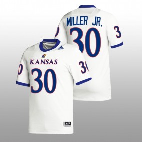 Kansas Jayhawks #30 Rich Miller Jr. Premier Football Men White Jersey 2022