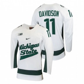 Jeremy Davidson Michigan State Spartans College Hockey White Jersey #11