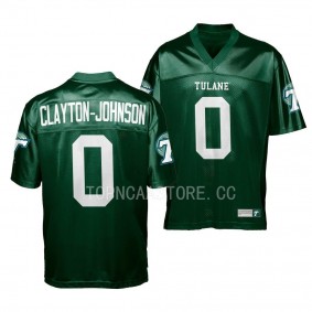 Shaadie Clayton-Johnson Tulane Green Wave #0 Green Jersey 2022 College Football Men's Uniform