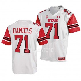 Utah Utes #71 Braeden Daniels 2022 College Football White Jersey Men's