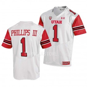 Utah Utes #1 Clark Phillips III 2022 College Football White Jersey Men's