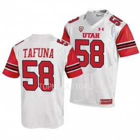 Utah Utes #58 Junior Tafuna 2022 College Football White Jersey Men's