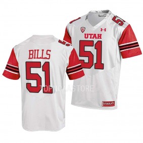 Utah Utes #51 Keaton Bills 2022 College Football White Jersey Men's