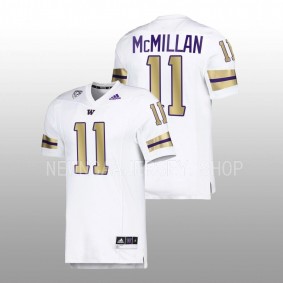 Washington Huskies Jalen McMillan #11 Football Jersey White Premier Strategy 2022