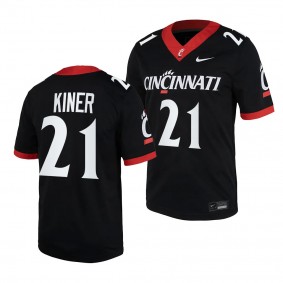 Cincinnati Bearcats #21 Corey Kiner 2023 Home Football Black Replica Jersey Men's