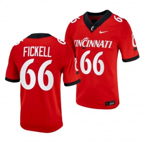 Landon Fickell Cincinnati Bearcats #66 Red Jersey 2023 Alternate Football Men's Replica Uniform