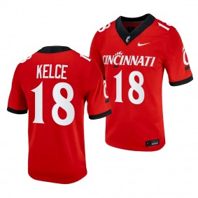 Travis Kelce Cincinnati Bearcats #18 Red Jersey 2023 Alternate Football Men's Replica Uniform