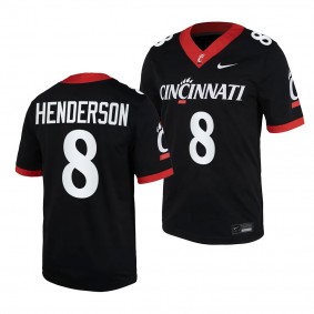 Cincinnati Bearcats #8 Xzavier Henderson 2023 Home Football Black Replica Jersey Men's