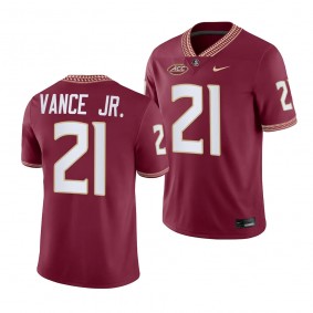 Florida State Seminoles Greedy Vance Jr. NIL Football Jersey #21 Garnet 2023 Game Uniform