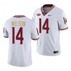 Johnny Wilson Florida State Seminoles #14 White Jersey 2023 College Football Men's Game Uniform