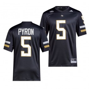 Georgia Tech Yellow Jackets Zach Pyron Premier Jersey #5 Black 2023 College Football Uniform