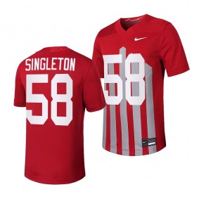 J.R. Singleton Iowa State Cyclones #58 Cardinal Jersey 2023 Throwback Football Men's Replica Uniform